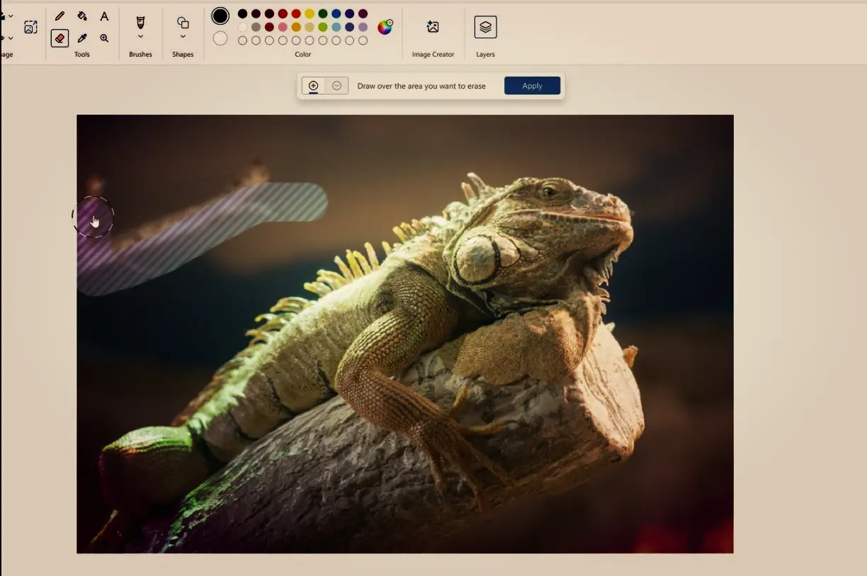 Microsoft Paint Introduces AI-Powered Fill and Erase Features